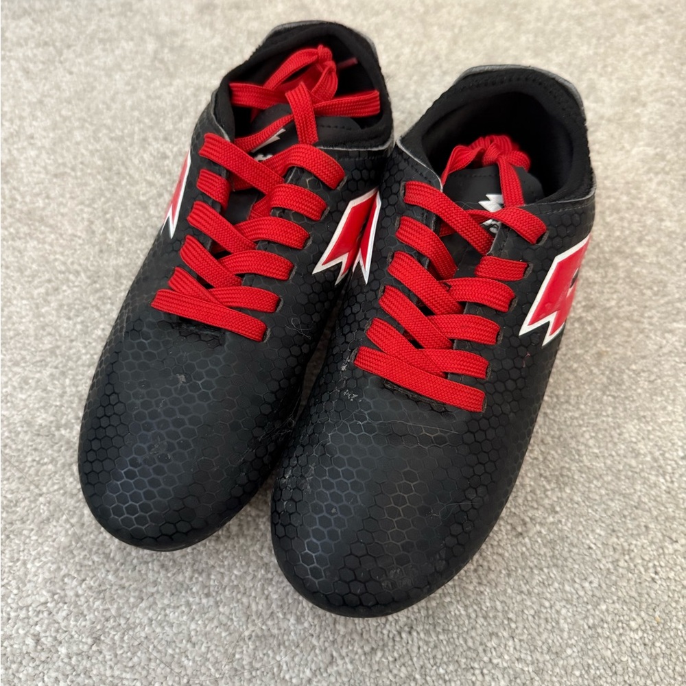 Black and Red youth size 2 soccer cleats
